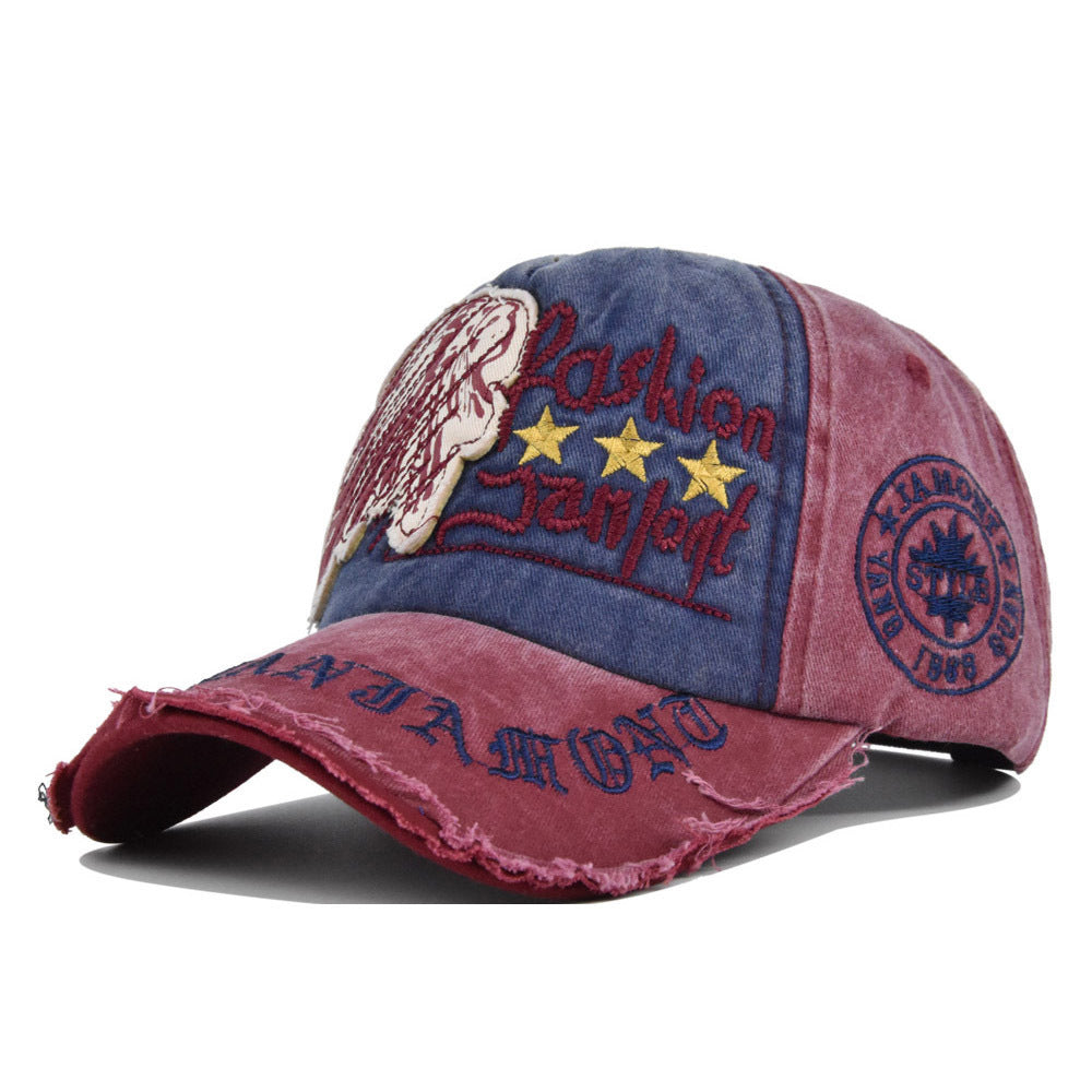 Embroidered Casual Letter Baseball Cap Distressed Outdoor