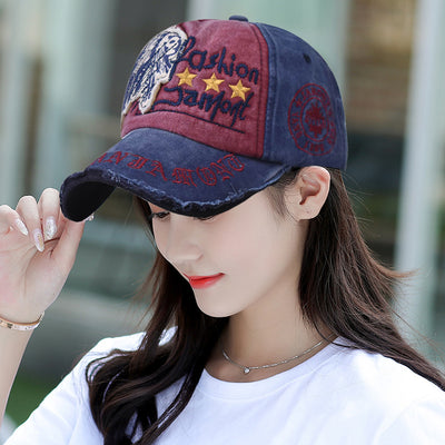Embroidered Casual Letter Baseball Cap Distressed Outdoor